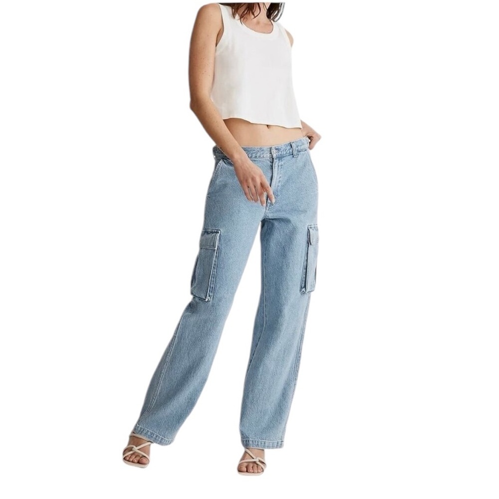 MADEWELL Low Slung Cargo Wide Leg Light-wash Loose fit Jeans 29